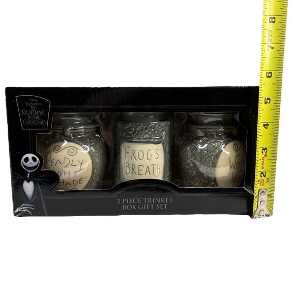 NEW The Nightmare Before Christmas Sally Jars 3 Piece Glass Trinket Box Gift Set - Picture 2 of 14